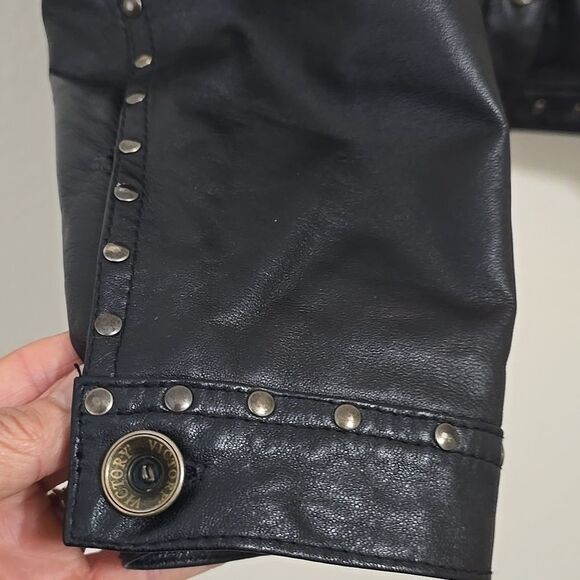 Forzieri Black Leather Jacket Classic Cropped Design Size 50 (See Measurements) - Picture 4 of 9